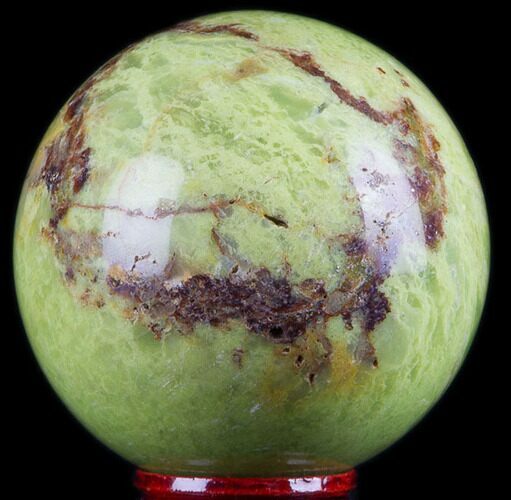 Polished Green Opal Sphere - Madagascar #78767